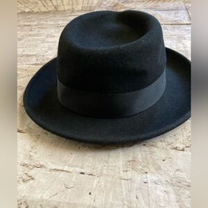 NWOT unisex Hats in the Belfry Black 100% wool Fedora Hat size XXL